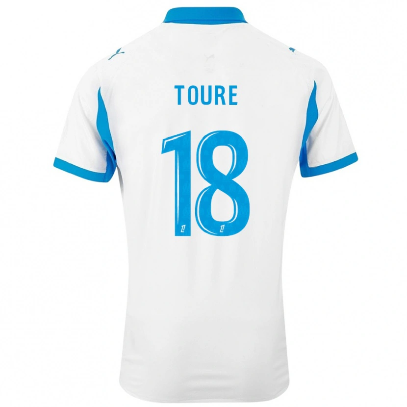Danxen Barn Isaak Toure #18 Vit Himmelsblå Hemmatröja Matchtröjor 2025/26 Tröjor T-Tröja