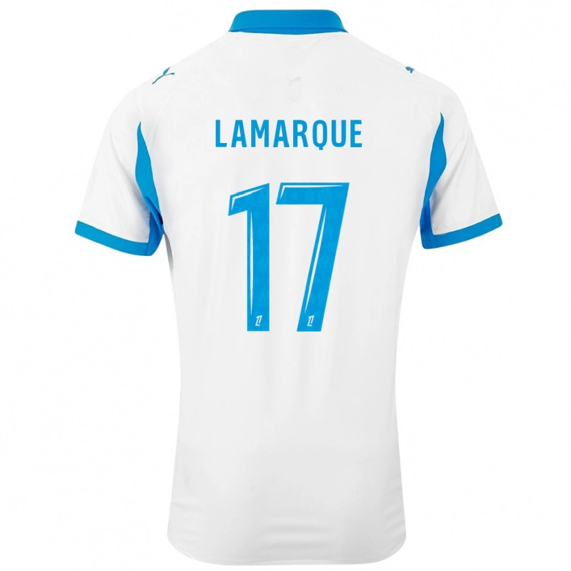 Danxen Barn Alais Lamarque #17 Vit Himmelsblå Hemmatröja Matchtröjor 2025/26 Tröjor T-Tröja