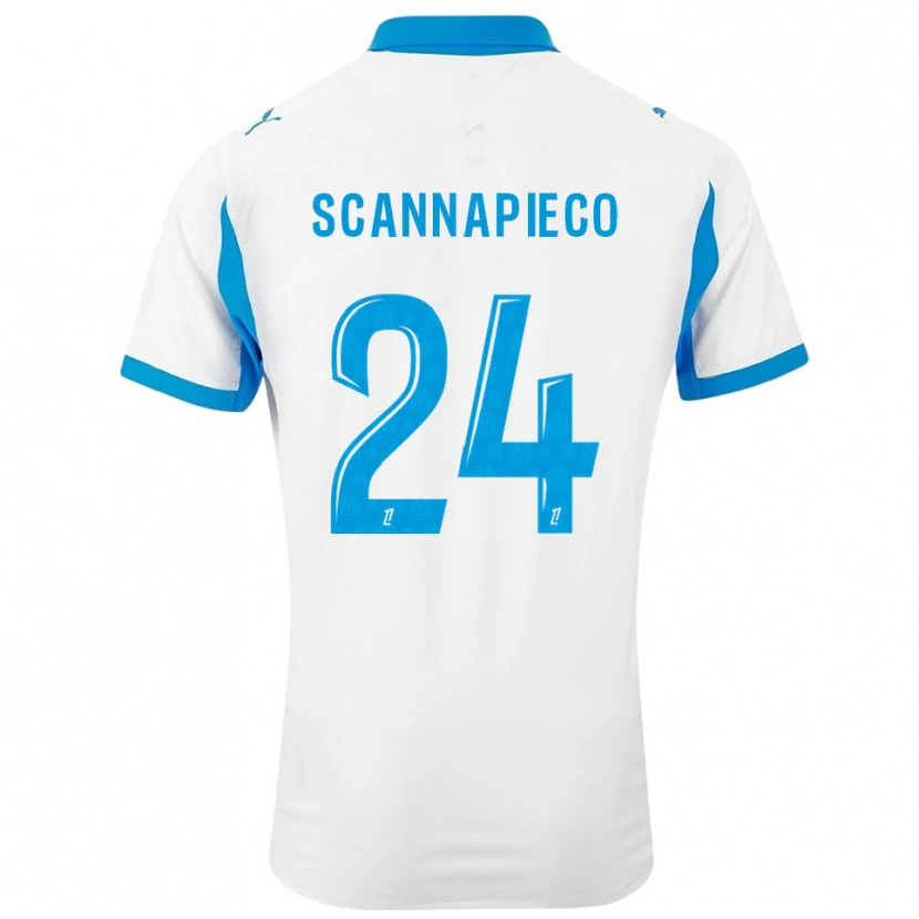 Danxen Barn Dona Scannapieco #24 Vit Himmelsblå Hemmatröja Matchtröjor 2025/26 Tröjor T-Tröja
