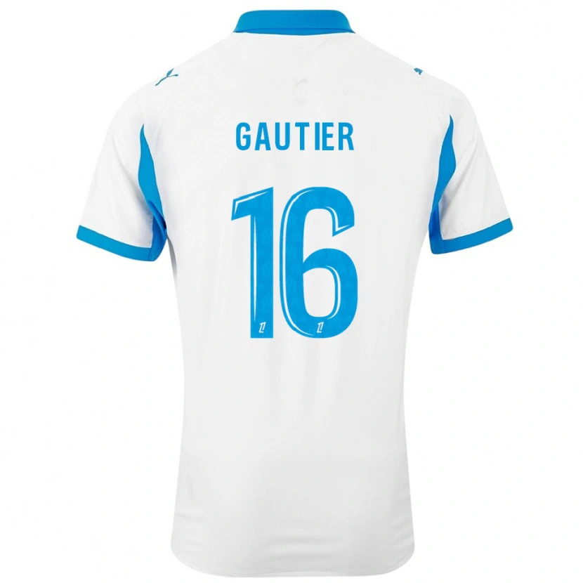 Danxen Barn Elisa Gautier #16 Vit Himmelsblå Hemmatröja Matchtröjor 2025/26 Tröjor T-Tröja