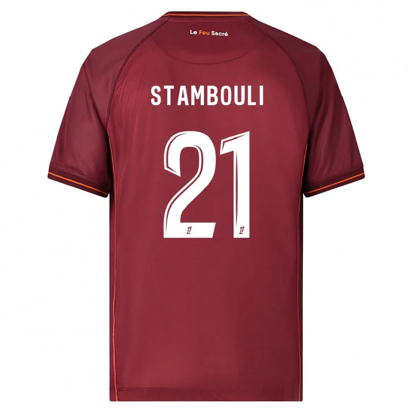 Danxen Barn Benjamin Stambouli #21 Bourgogne Vit Hemmatröja Matchtröjor 2025/26 Tröjor T-Tröja
