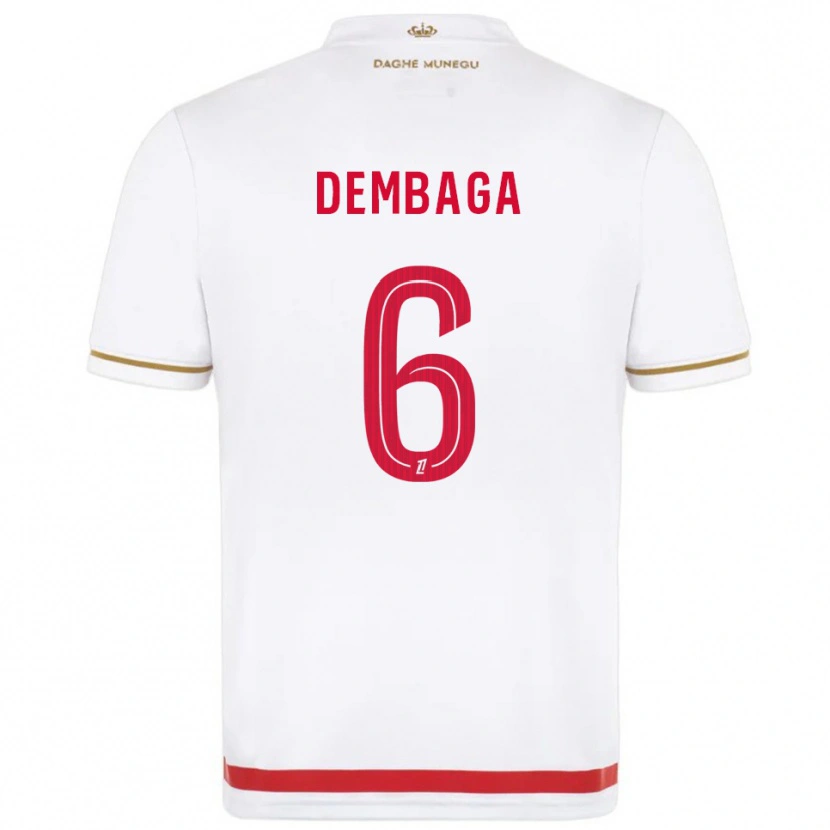 Danxen Barn Boubakar Dembaga #6 Röd Vit Hemmatröja Matchtröjor 2025/26 Tröjor T-Tröja