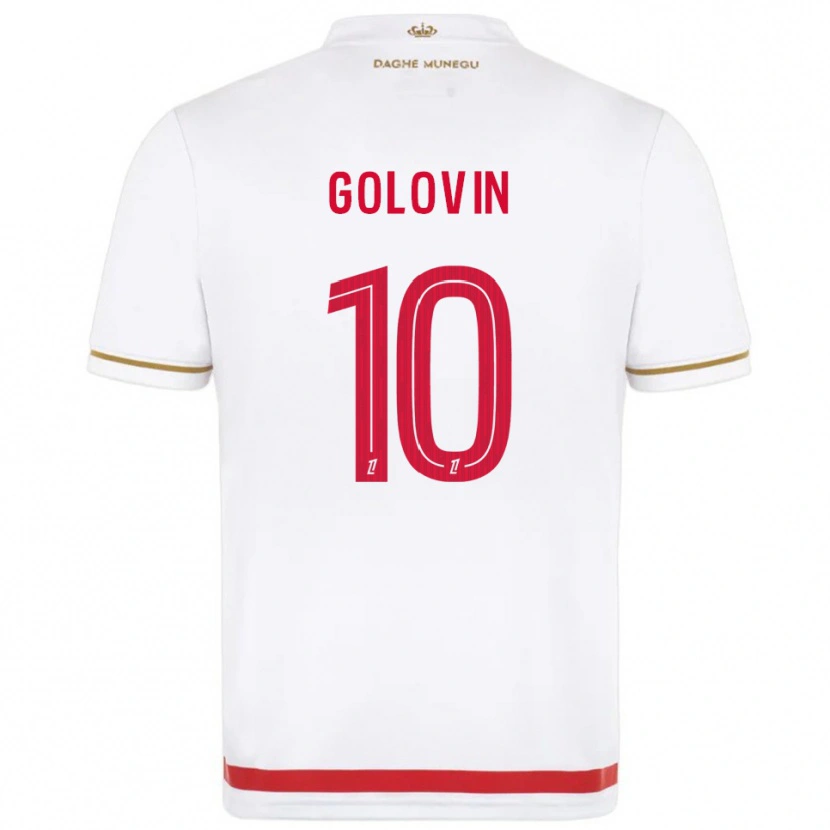 Danxen Barn Aleksandr Golovin #10 Röd Vit Hemmatröja Matchtröjor 2025/26 Tröjor T-Tröja