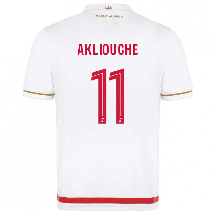 Danxen Barn Maghnes Akliouche #11 Röd Vit Hemmatröja Matchtröjor 2025/26 Tröjor T-Tröja