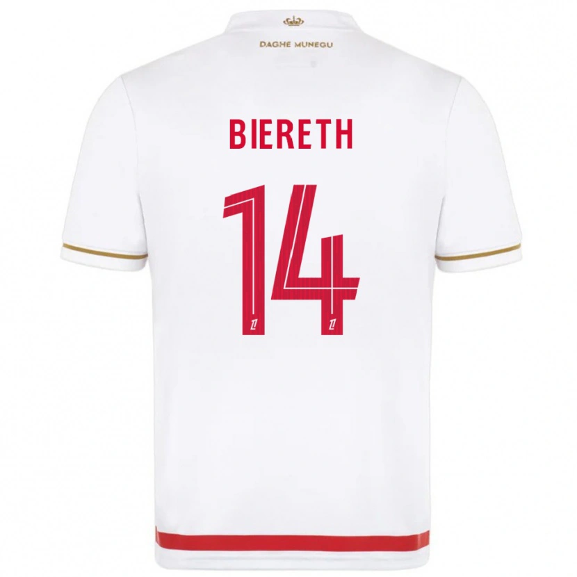 Danxen Barn Mika Biereth #14 Röd Vit Hemmatröja Matchtröjor 2025/26 Tröjor T-Tröja
