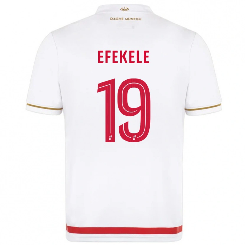 Danxen Barn Malamine Efekele #19 Röd Vit Hemmatröja Matchtröjor 2025/26 Tröjor T-Tröja