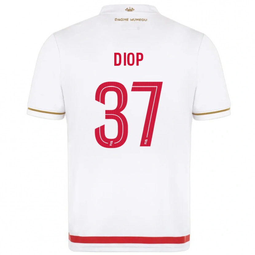 Danxen Barn Edan Diop #37 Röd Vit Hemmatröja Matchtröjor 2025/26 Tröjor T-Tröja