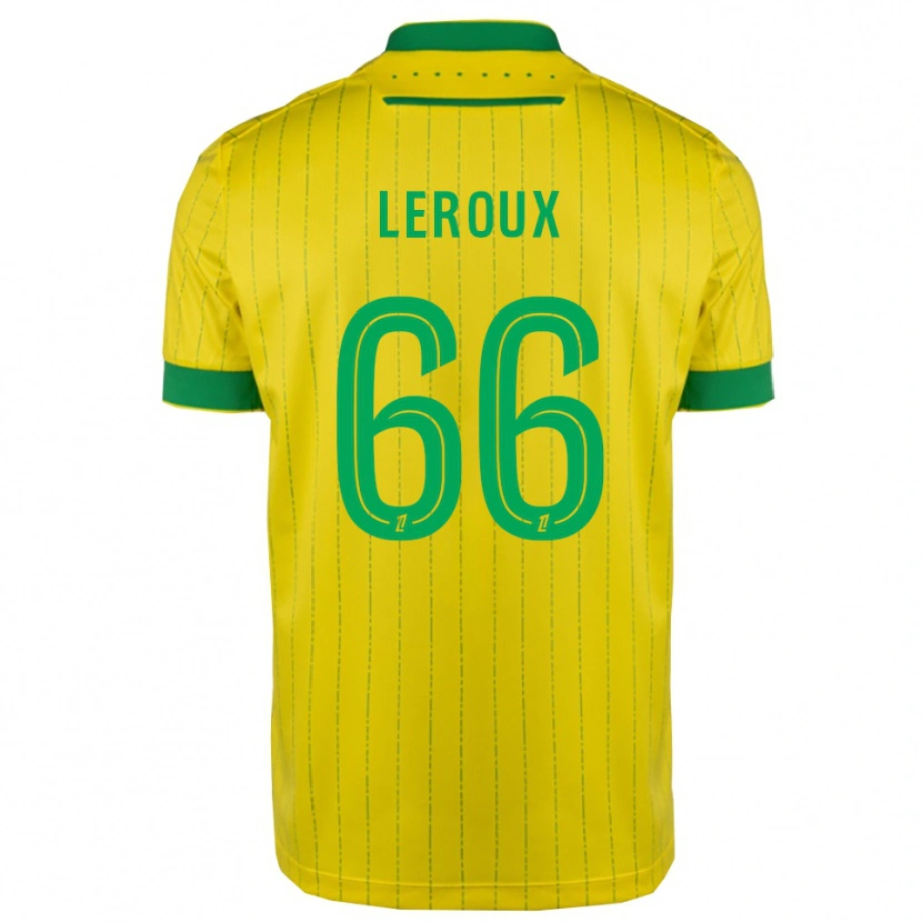 Danxen Barn Louis Leroux #66 Gul Grön Hemmatröja Matchtröjor 2025/26 Tröjor T-Tröja