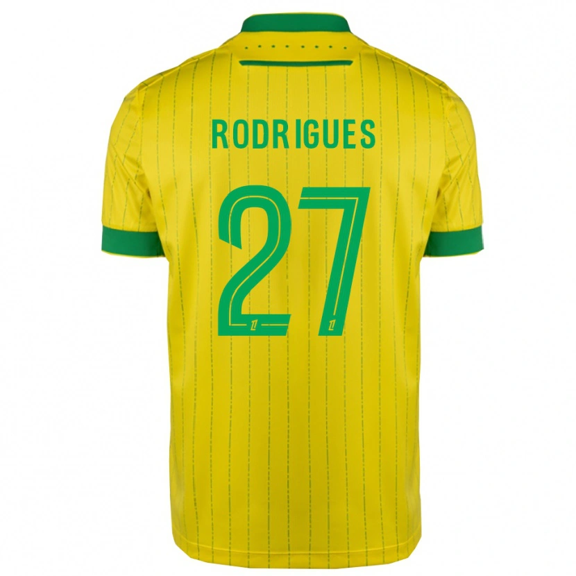 Danxen Barn Nelly Rodrigues #27 Gul Grön Hemmatröja Matchtröjor 2025/26 Tröjor T-Tröja