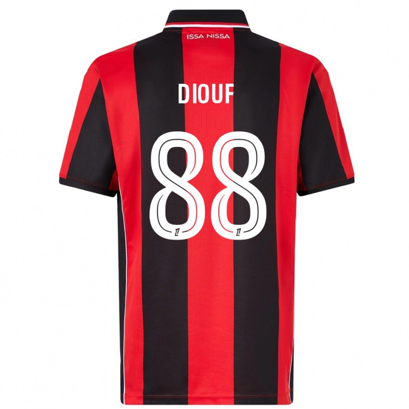 Danxen Barn Yehvann Diouf #88 Röd Svart Hemmatröja Matchtröjor 2025/26 Tröjor T-Tröja