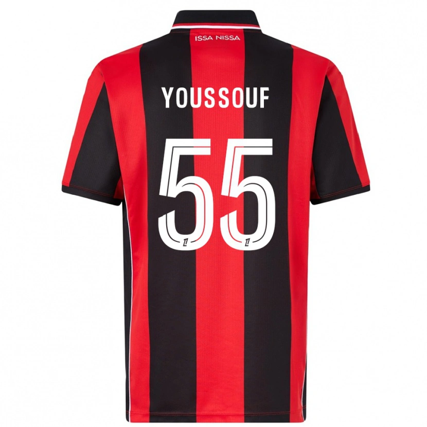 Danxen Barn Youssouf Ndayishimiye #55 Röd Svart Hemmatröja Matchtröjor 2025/26 Tröjor T-Tröja