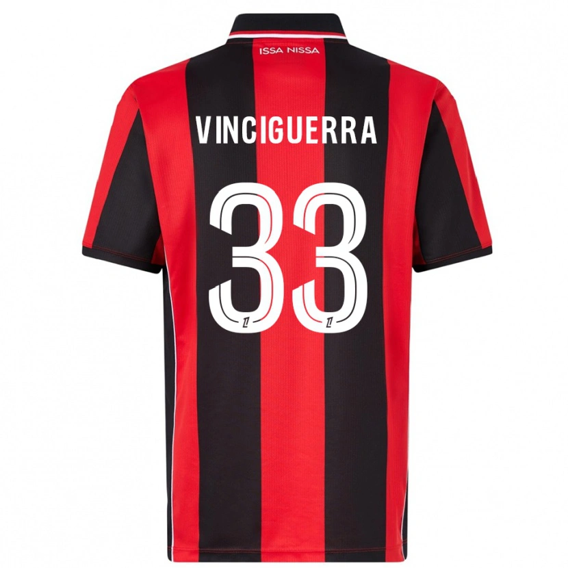 Danxen Barn Pauline Vinciguerra #33 Röd Svart Hemmatröja Matchtröjor 2025/26 Tröjor T-Tröja
