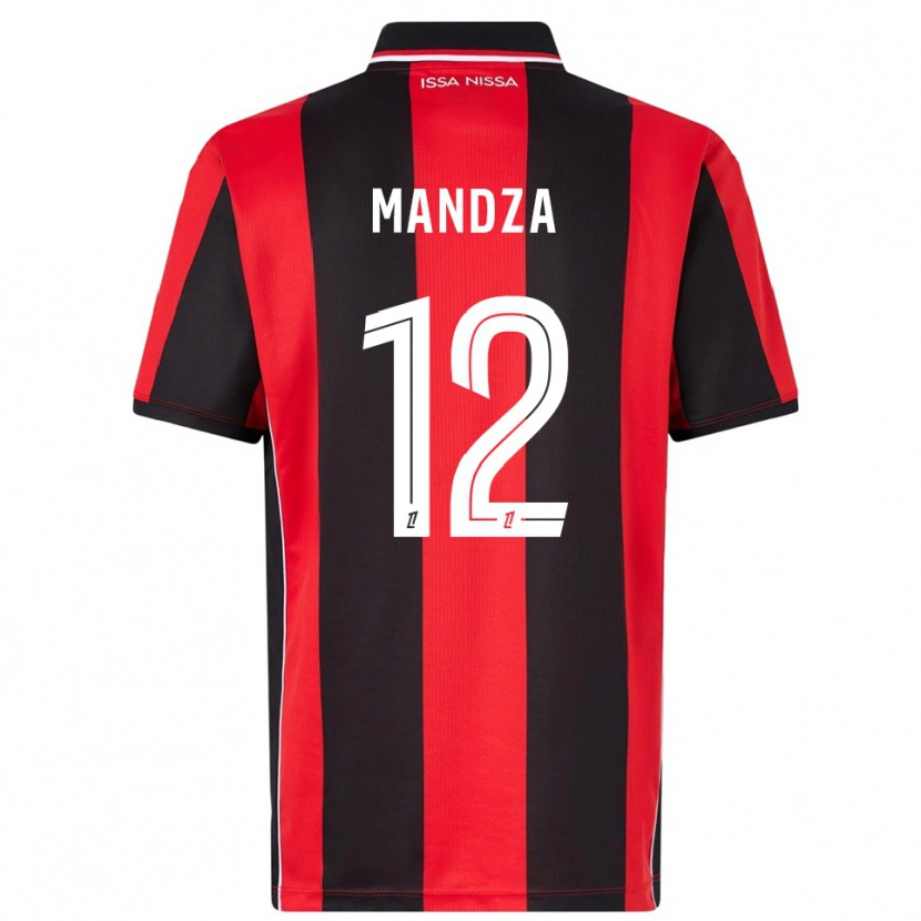 Danxen Barn Xavier Mandza #12 Röd Svart Hemmatröja Matchtröjor 2025/26 Tröjor T-Tröja