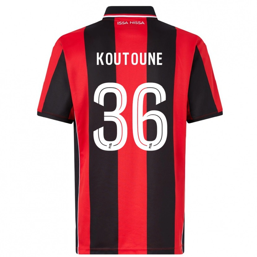 Danxen Barn Hamza Koutoune #36 Röd Svart Hemmatröja Matchtröjor 2025/26 Tröjor T-Tröja