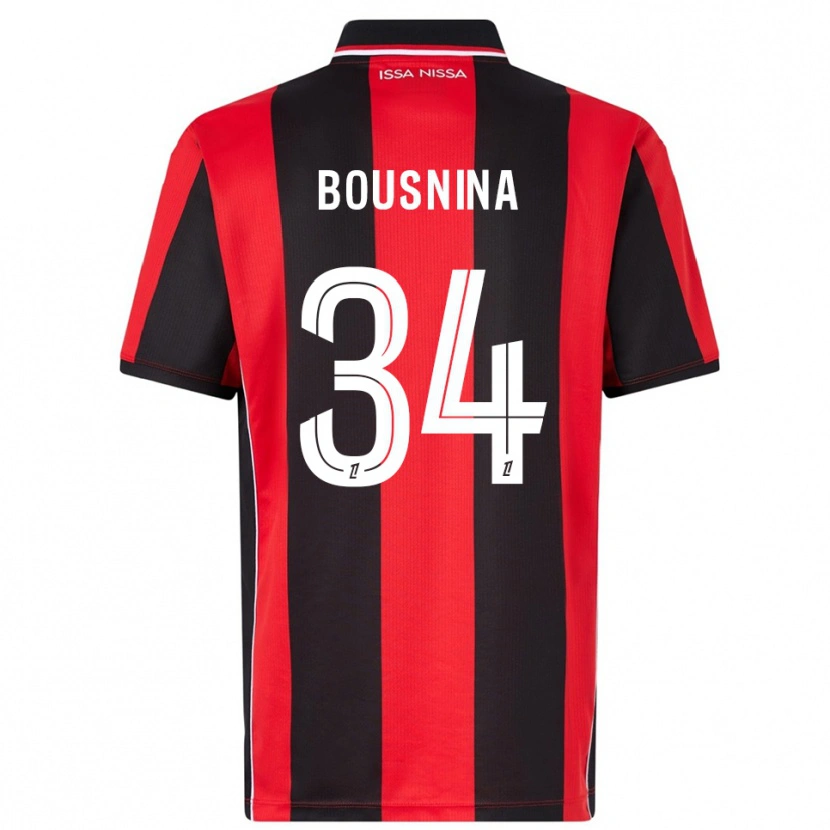 Danxen Barn Farès Bousnina #34 Röd Svart Hemmatröja Matchtröjor 2025/26 Tröjor T-Tröja
