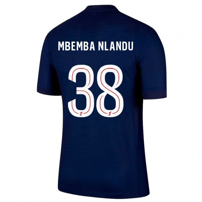 Danxen Barn Emmanuel Mbemba #38 Marinblå Röd Hemmatröja Matchtröjor 2025/26 Tröjor T-Tröja
