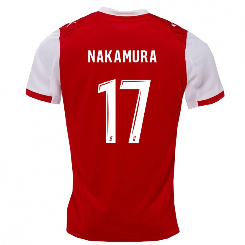 Danxen Barn Keito Nakamura #17 Röd Vit Hemmatröja Matchtröjor 2025/26 Tröjor T-Tröja