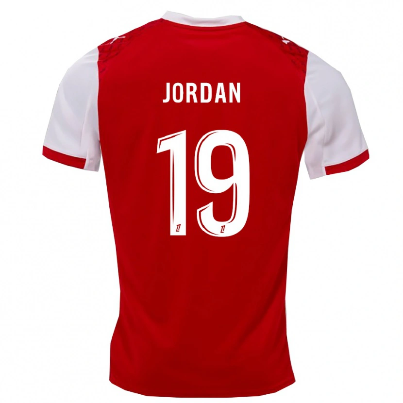 Danxen Barn Jordan #19 Röd Vit Hemmatröja Matchtröjor 2025/26 Tröjor T-Tröja