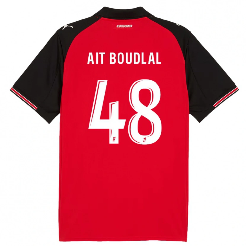 Danxen Barn Abdelhamid Ait Boudlal #48 Röd Svart Hemmatröja Matchtröjor 2025/26 Tröjor T-Tröja