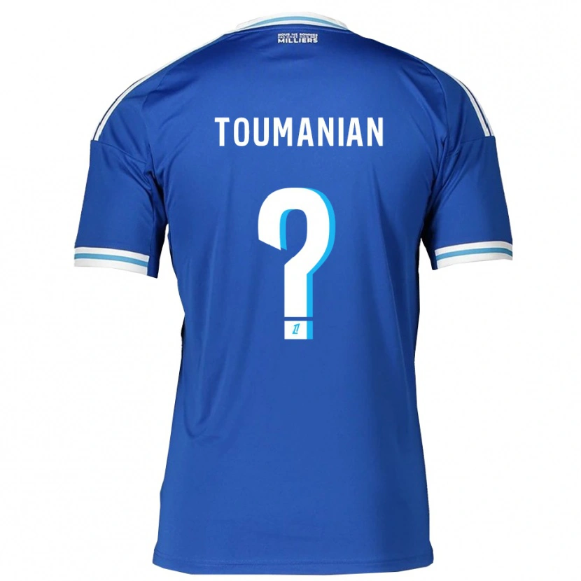 Danxen Barn Anthony Toumanian #0 Blå Vit Hemmatröja Matchtröjor 2025/26 Tröjor T-Tröja