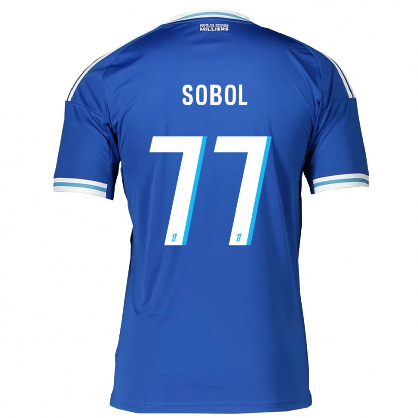 Danxen Barn Eduard Sobol #77 Blå Vit Hemmatröja Matchtröjor 2025/26 Tröjor T-Tröja