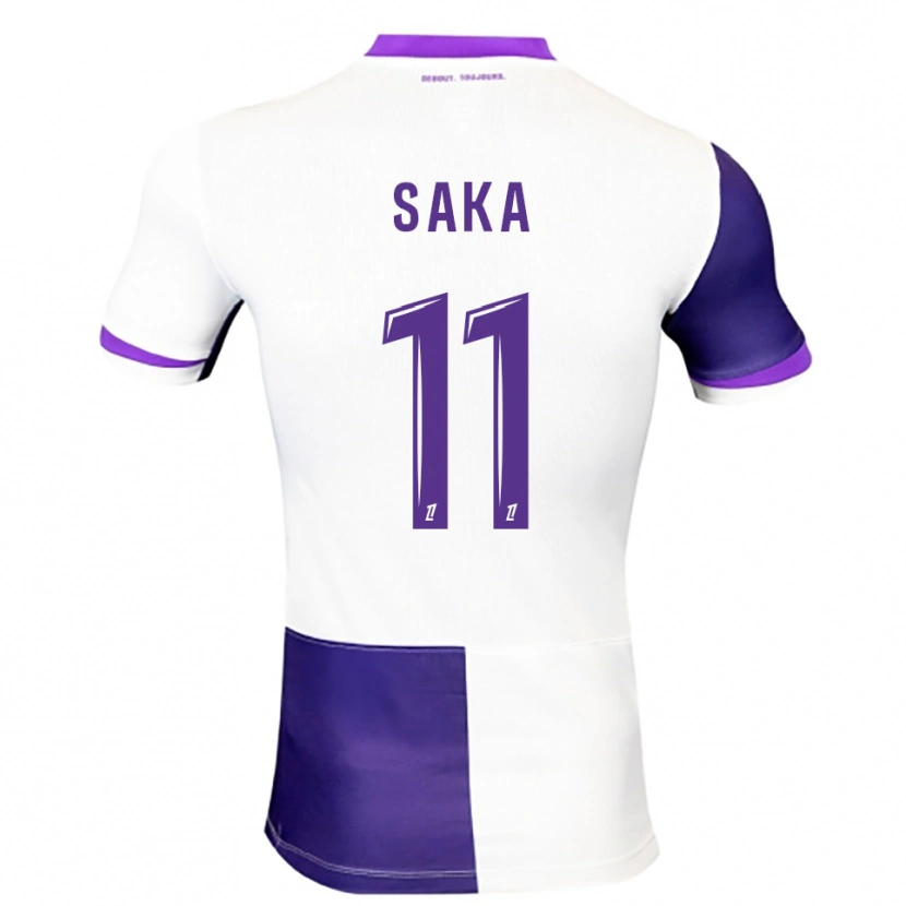 Danxen Barn Mathis Saka #11 Lila Vit Hemmatröja Matchtröjor 2025/26 Tröjor T-Tröja