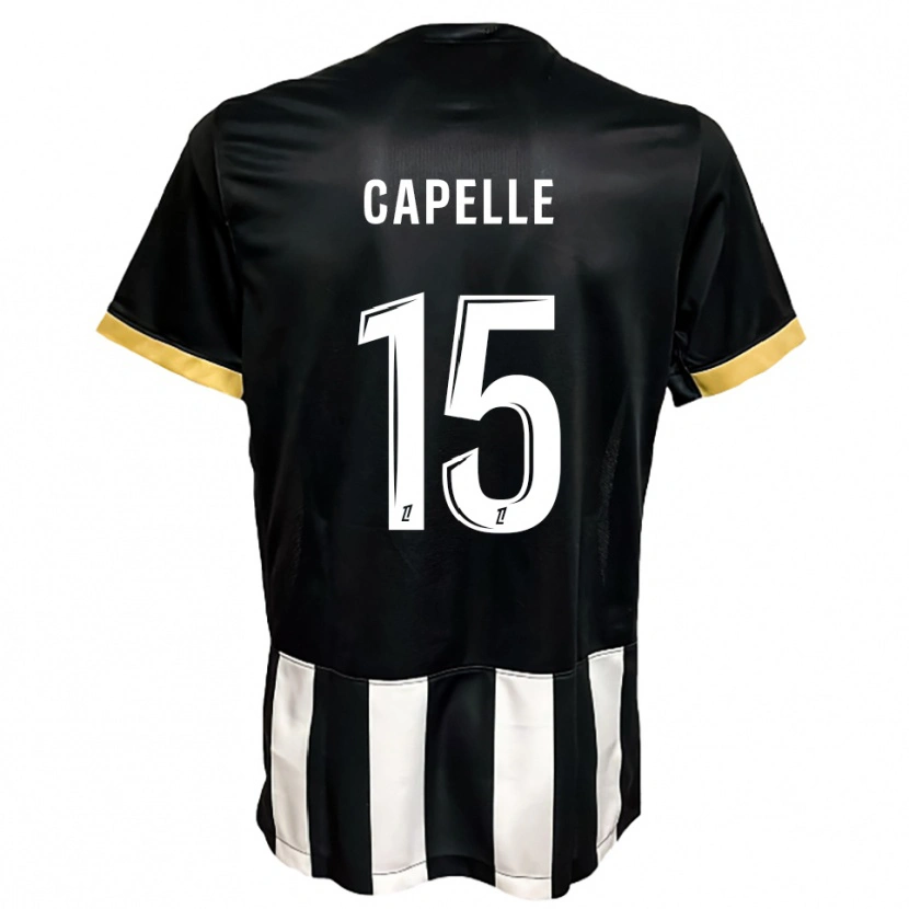 Danxen Barn Pierrick Capelle #15 Svart Vit Hemmatröja Matchtröjor 2025/26 Tröjor T-Tröja