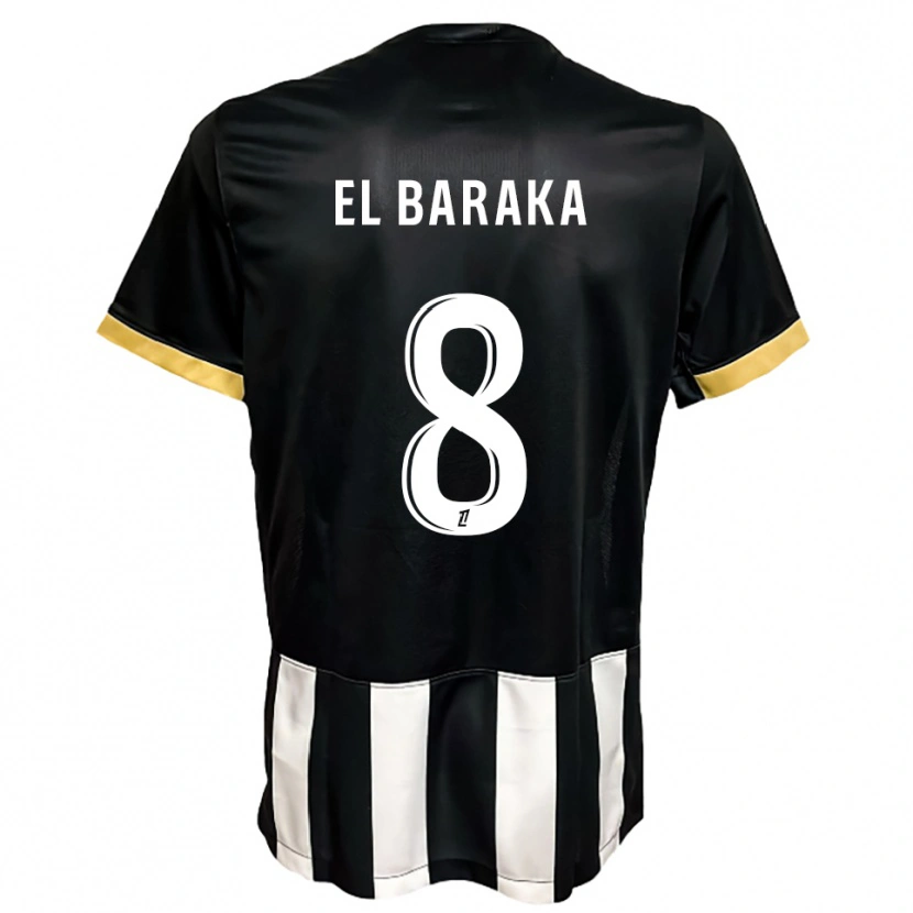 Danxen Barn Jibril El Baraka #8 Svart Vit Hemmatröja Matchtröjor 2025/26 Tröjor T-Tröja