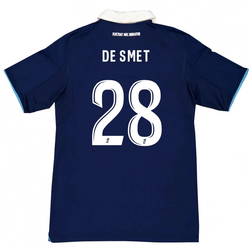 Danxen Barn Thibault De Smet #28 Mörkblå Vit Hemmatröja Matchtröjor 2025/26 Tröjor T-Tröja