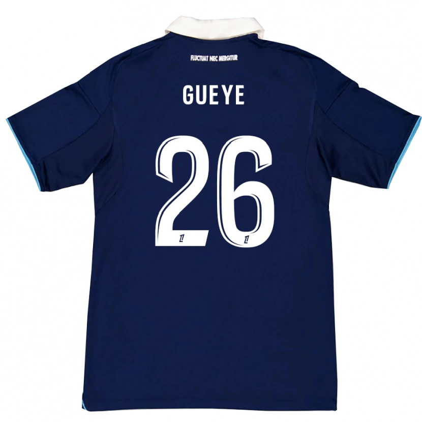 Danxen Barn Lamine Gueye #26 Mörkblå Vit Hemmatröja Matchtröjor 2025/26 Tröjor T-Tröja