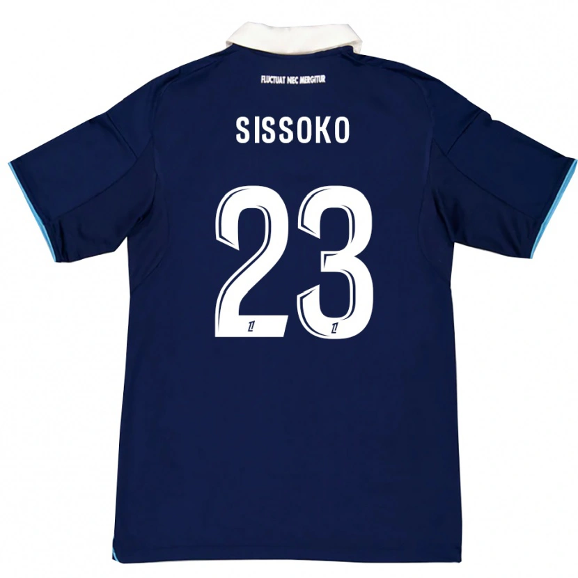 Danxen Barn Teninsoun Sissoko #23 Mörkblå Vit Hemmatröja Matchtröjor 2025/26 Tröjor T-Tröja