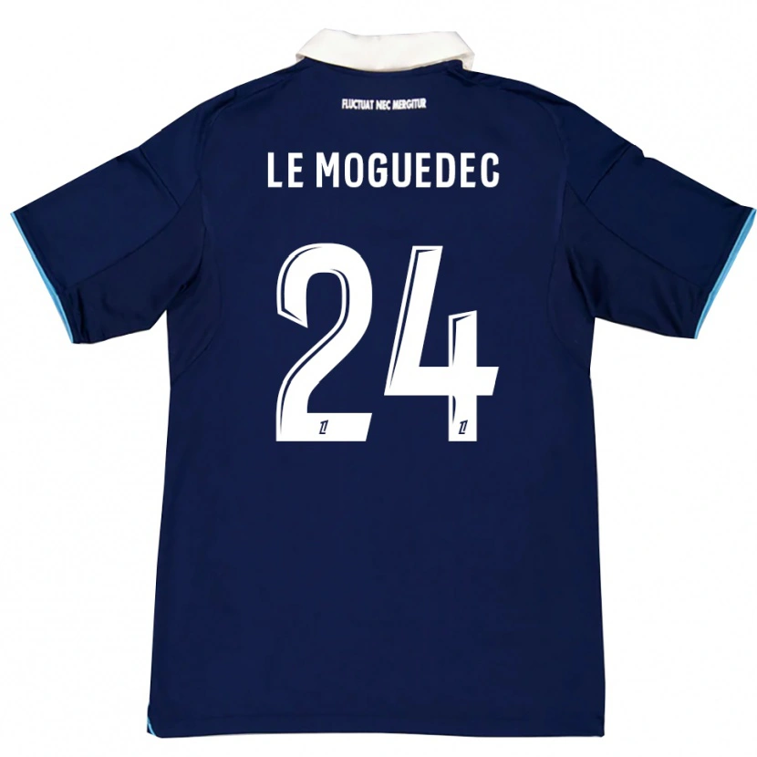 Danxen Barn Anaële Le Moguedec #24 Mörkblå Vit Hemmatröja Matchtröjor 2025/26 Tröjor T-Tröja