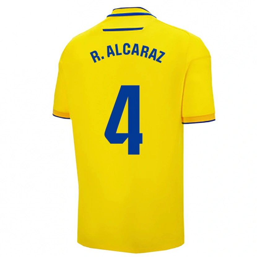 Danxen Barn Rubén Alcaraz #4 Gul Marinblå Hemmatröja Matchtröjor 2025/26 Tröjor T-Tröja