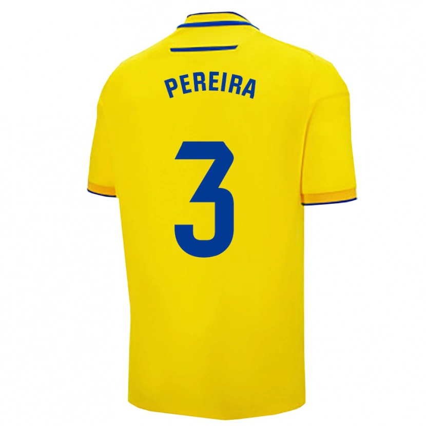 Danxen Barn Raúl Pereira #3 Gul Marinblå Hemmatröja Matchtröjor 2025/26 Tröjor T-Tröja