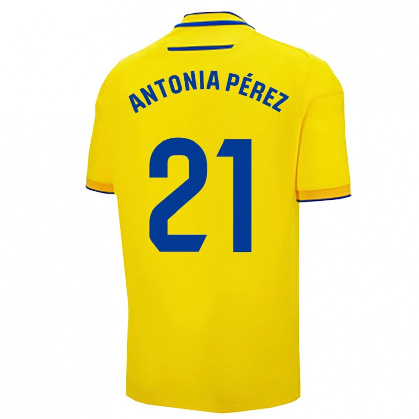 Danxen Barn Antonia Pérez Lopez #21 Gul Marinblå Hemmatröja Matchtröjor 2025/26 Tröjor T-Tröja