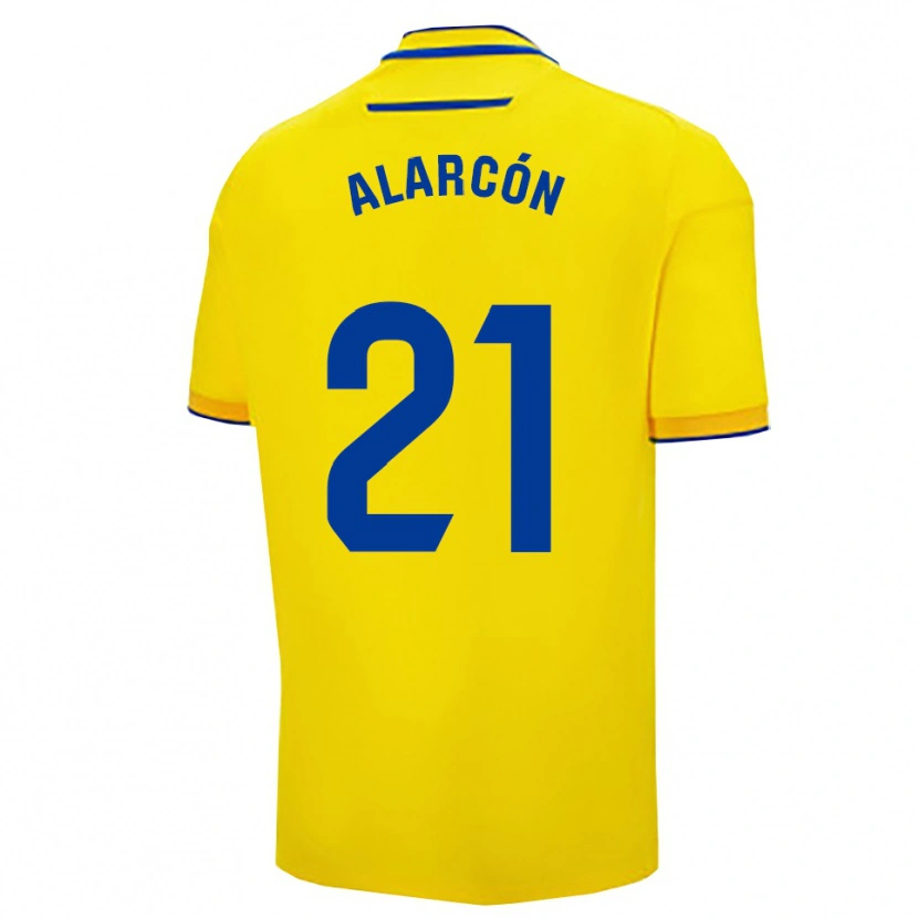 Danxen Barn Tomás Alarcón #21 Gul Marinblå Hemmatröja Matchtröjor 2025/26 Tröjor T-Tröja