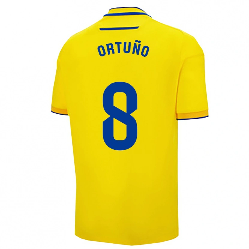 Danxen Barn Sergio Ortuño #8 Gul Marinblå Hemmatröja Matchtröjor 2025/26 Tröjor T-Tröja