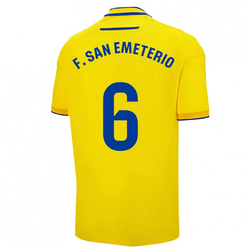 Danxen Barn Fede San Emeterio #6 Gul Marinblå Hemmatröja Matchtröjor 2025/26 Tröjor T-Tröja