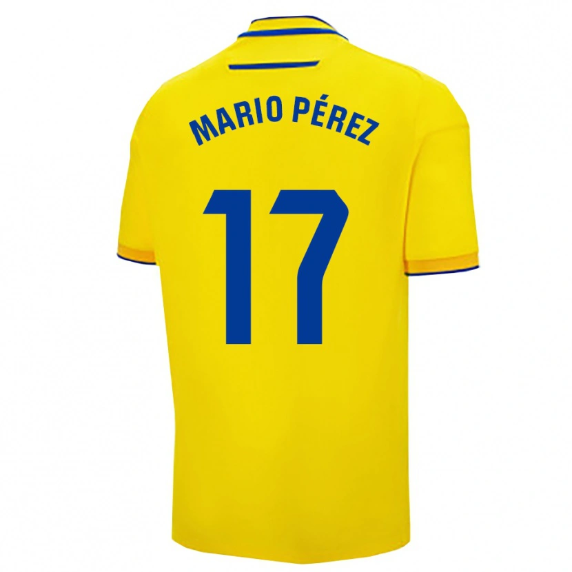 Danxen Barn Mario Pérez #17 Gul Marinblå Hemmatröja Matchtröjor 2025/26 Tröjor T-Tröja
