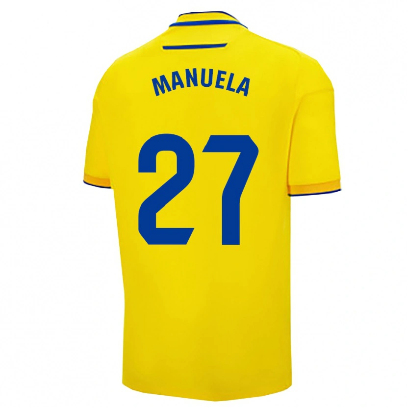 Danxen Barn Manuela Carrasco García #27 Gul Marinblå Hemmatröja Matchtröjor 2025/26 Tröjor T-Tröja