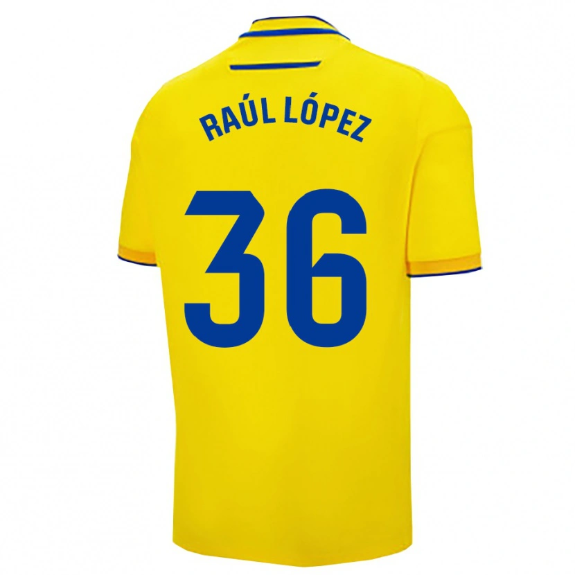 Danxen Barn Raúl López #36 Gul Marinblå Hemmatröja Matchtröjor 2025/26 Tröjor T-Tröja