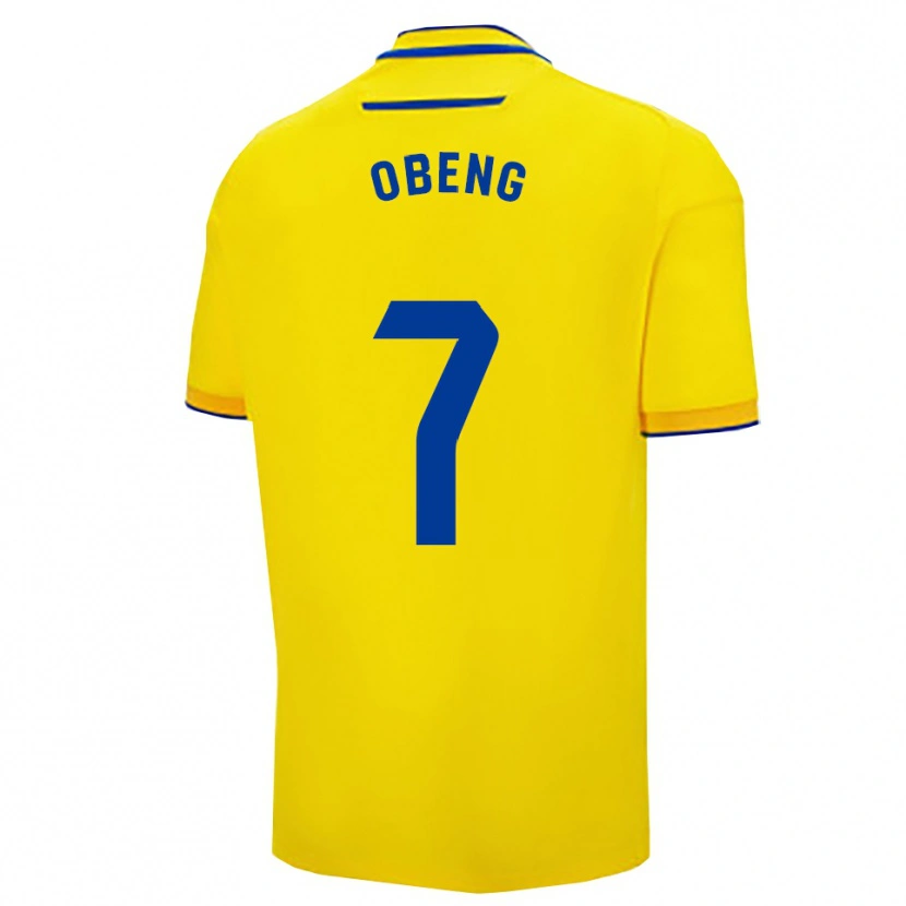 Danxen Barn Isaac Obeng #7 Gul Marinblå Hemmatröja Matchtröjor 2025/26 Tröjor T-Tröja