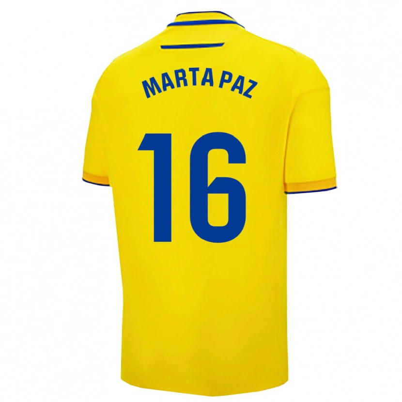Danxen Barn Marta De Los Milagros Paz Cruz #16 Gul Marinblå Hemmatröja Matchtröjor 2025/26 Tröjor T-Tröja