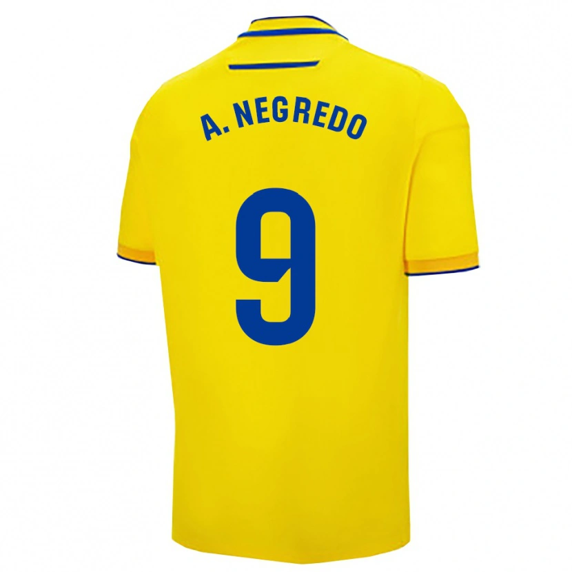 Danxen Barn Álvaro Negredo #9 Gul Marinblå Hemmatröja Matchtröjor 2025/26 Tröjor T-Tröja