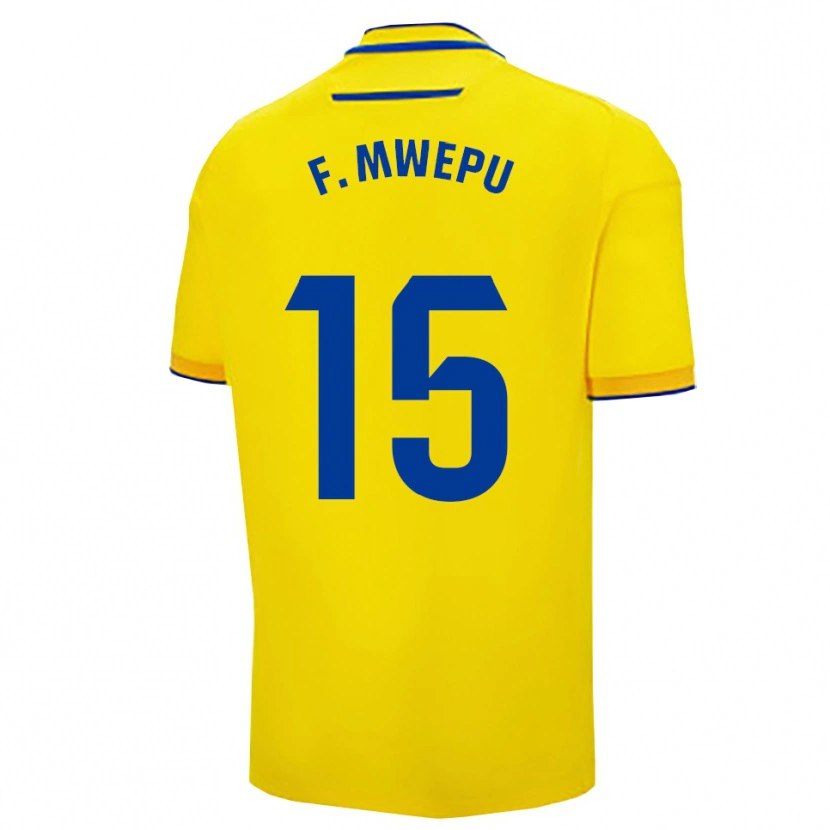 Danxen Barn Francisco Mwepu #15 Gul Marinblå Hemmatröja Matchtröjor 2025/26 Tröjor T-Tröja