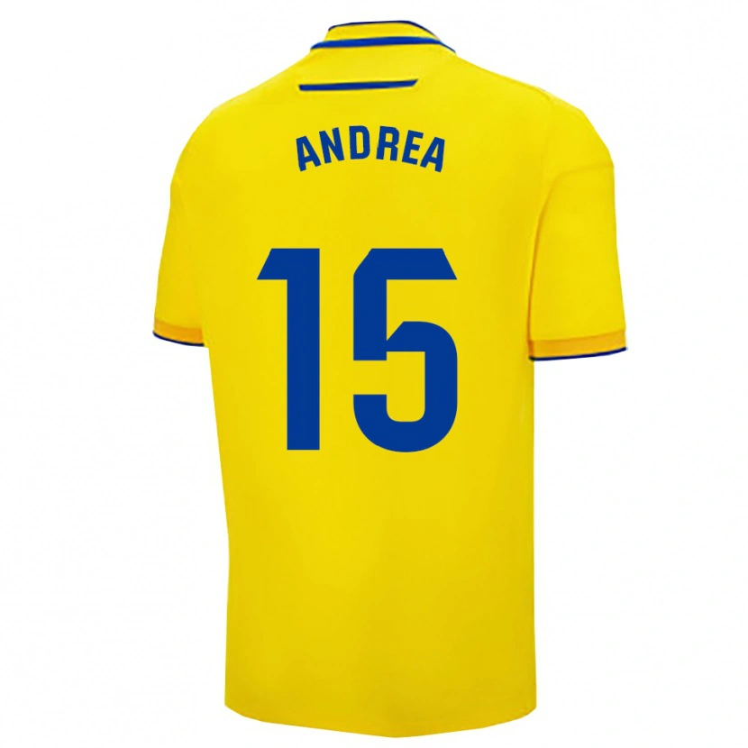 Danxen Barn Andrea Sánchez Moreno #15 Gul Marinblå Hemmatröja Matchtröjor 2025/26 Tröjor T-Tröja