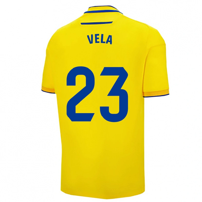 Danxen Barn Mario Vela #23 Gul Marinblå Hemmatröja Matchtröjor 2025/26 Tröjor T-Tröja