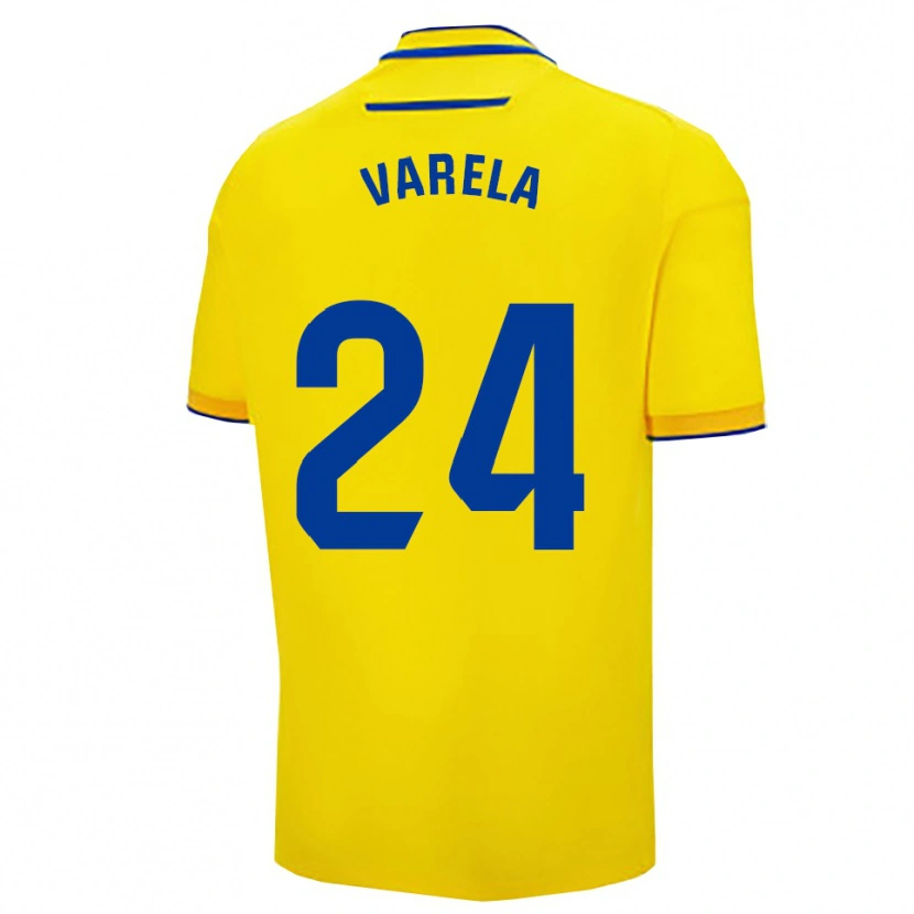 Danxen Barn Brandon Varela #24 Gul Marinblå Hemmatröja Matchtröjor 2025/26 Tröjor T-Tröja