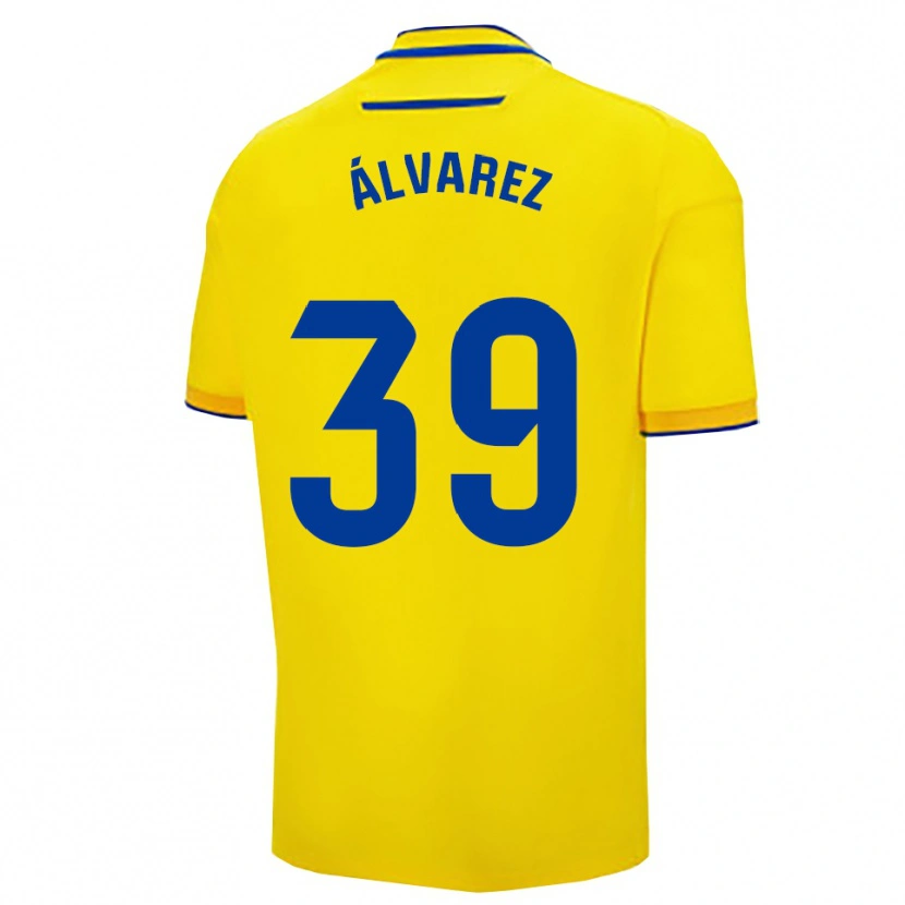 Danxen Barn Ismael Álvarez #39 Gul Marinblå Hemmatröja Matchtröjor 2025/26 Tröjor T-Tröja