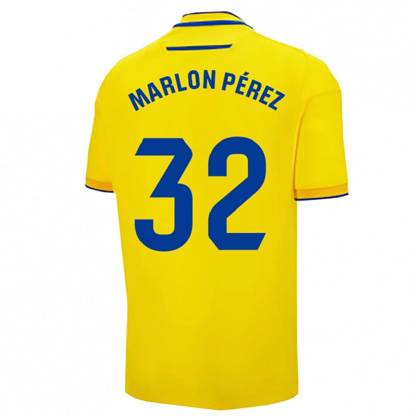 Danxen Barn Marlon Pérez #32 Gul Marinblå Hemmatröja Matchtröjor 2025/26 Tröjor T-Tröja